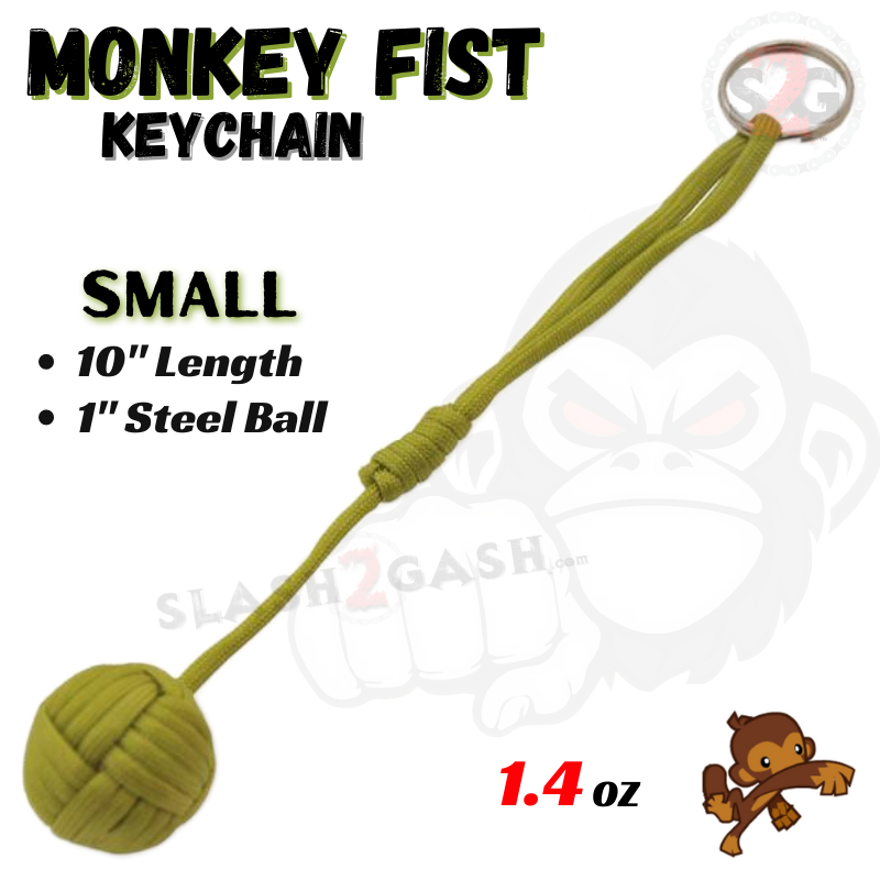 Monkey Fist Self Defense Survival Keychain Paracord - Assorted Colors Lime Green - Small SD-KeyChain - Tophatter Daily Deals