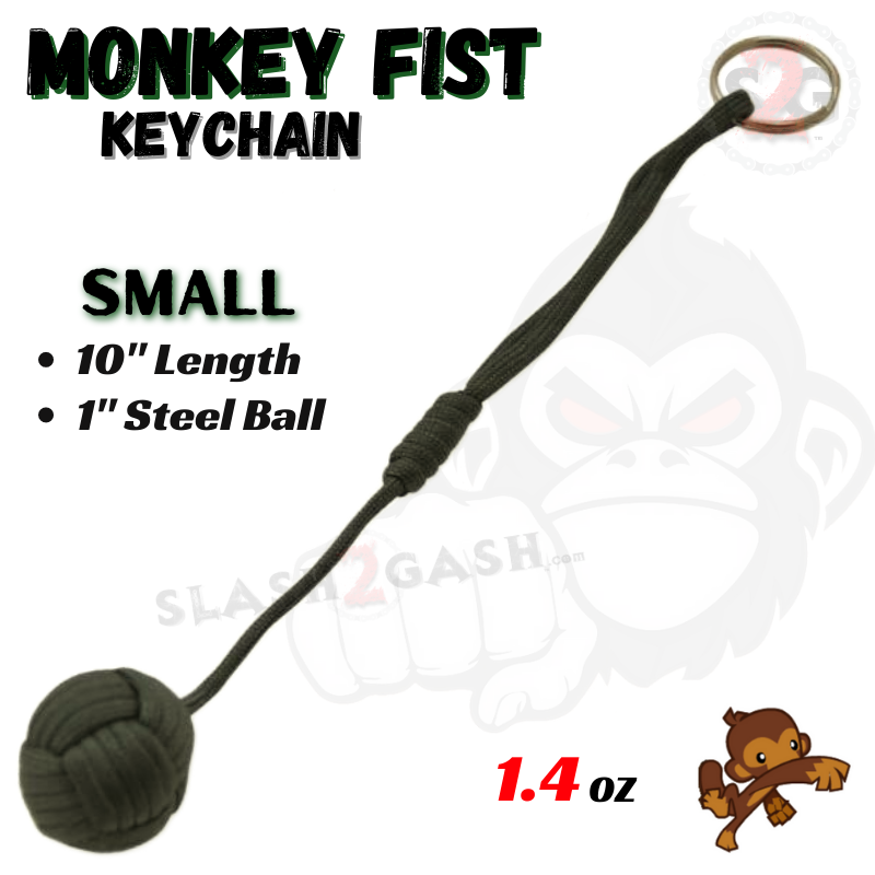 Monkey Fist Self Defense Survival Keychain Paracord - Assorted Colors Olive Green - Small SD-KeyChain - Tophatter Daily Deals