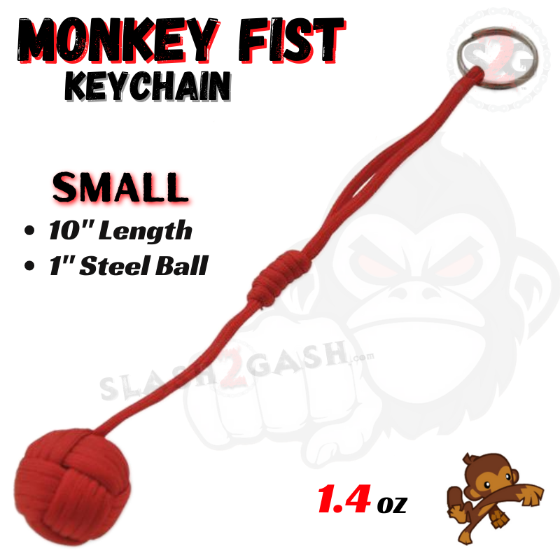 Monkey Fist Self Defense Survival Keychain Paracord - Assorted Colors Red - Small SD-KeyChain - Tophatter Daily Deals