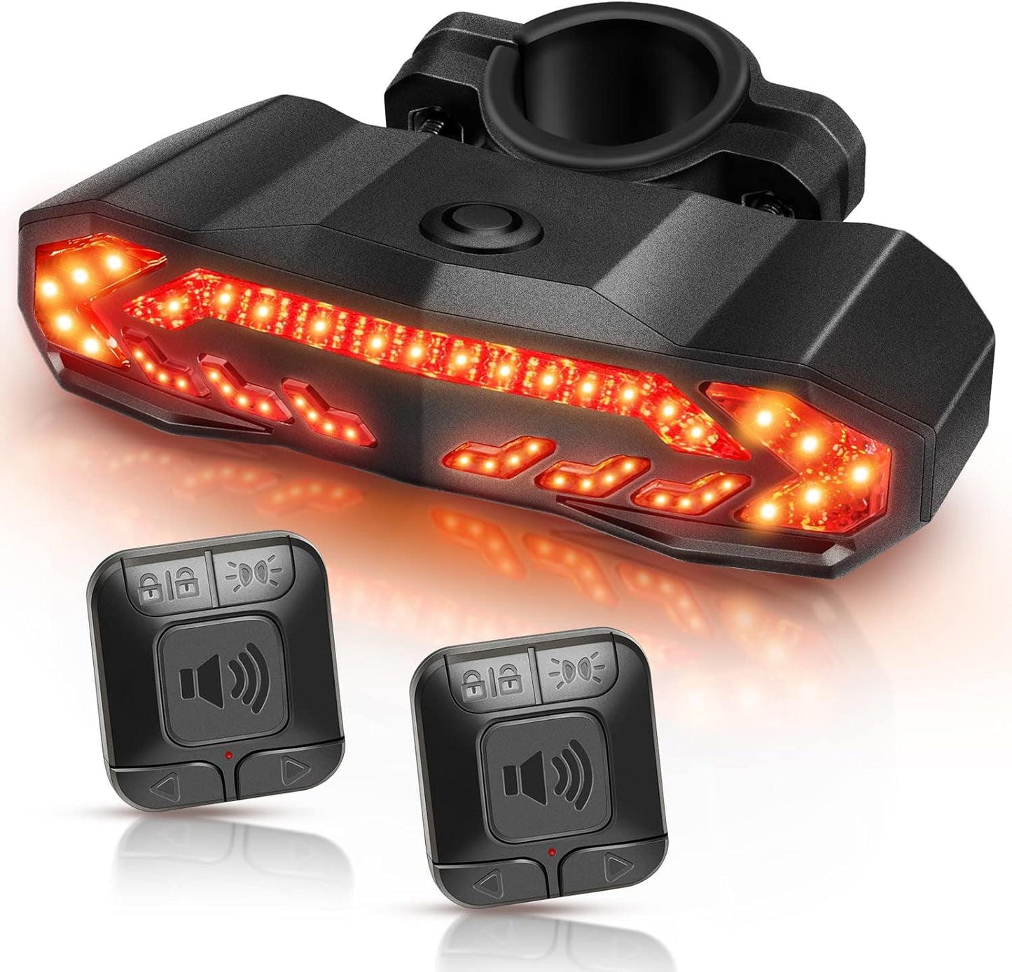 Bike Rear Light - USB LED Bike Tail Light Bicycle Horn Alarm Turn Signals Brake Light Apparel & Accessories - Tophatter Daily Deals