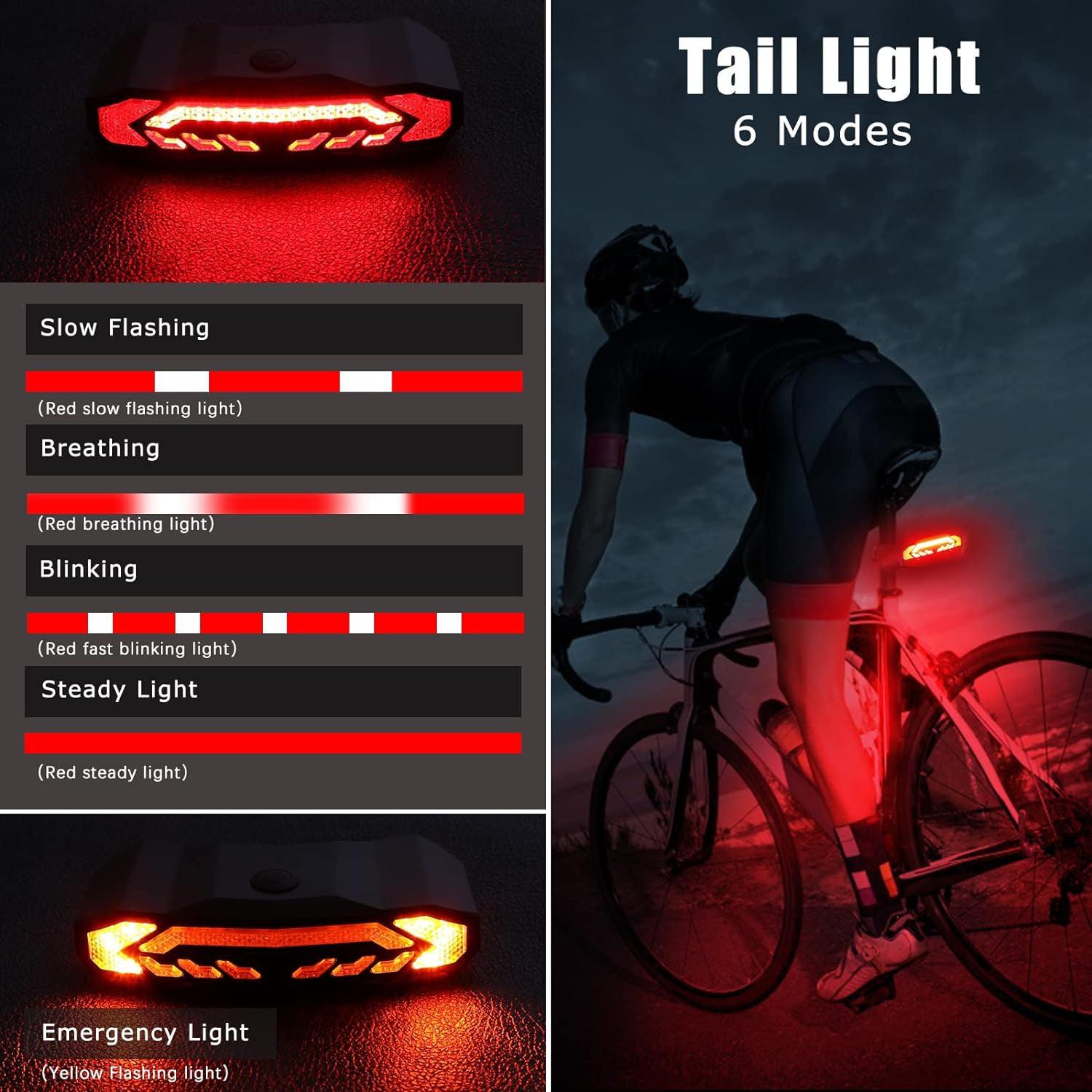 Bike Rear Light - USB LED Bike Tail Light Bicycle Horn Alarm Turn Signals Brake Light Apparel & Accessories - Tophatter Daily Deals