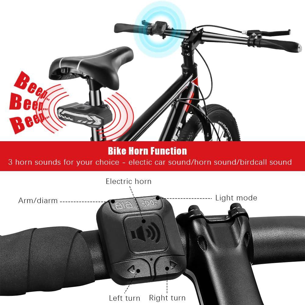 Bike Rear Light - USB LED Bike Tail Light Bicycle Horn Alarm Turn Signals Brake Light Apparel & Accessories - Tophatter Daily Deals