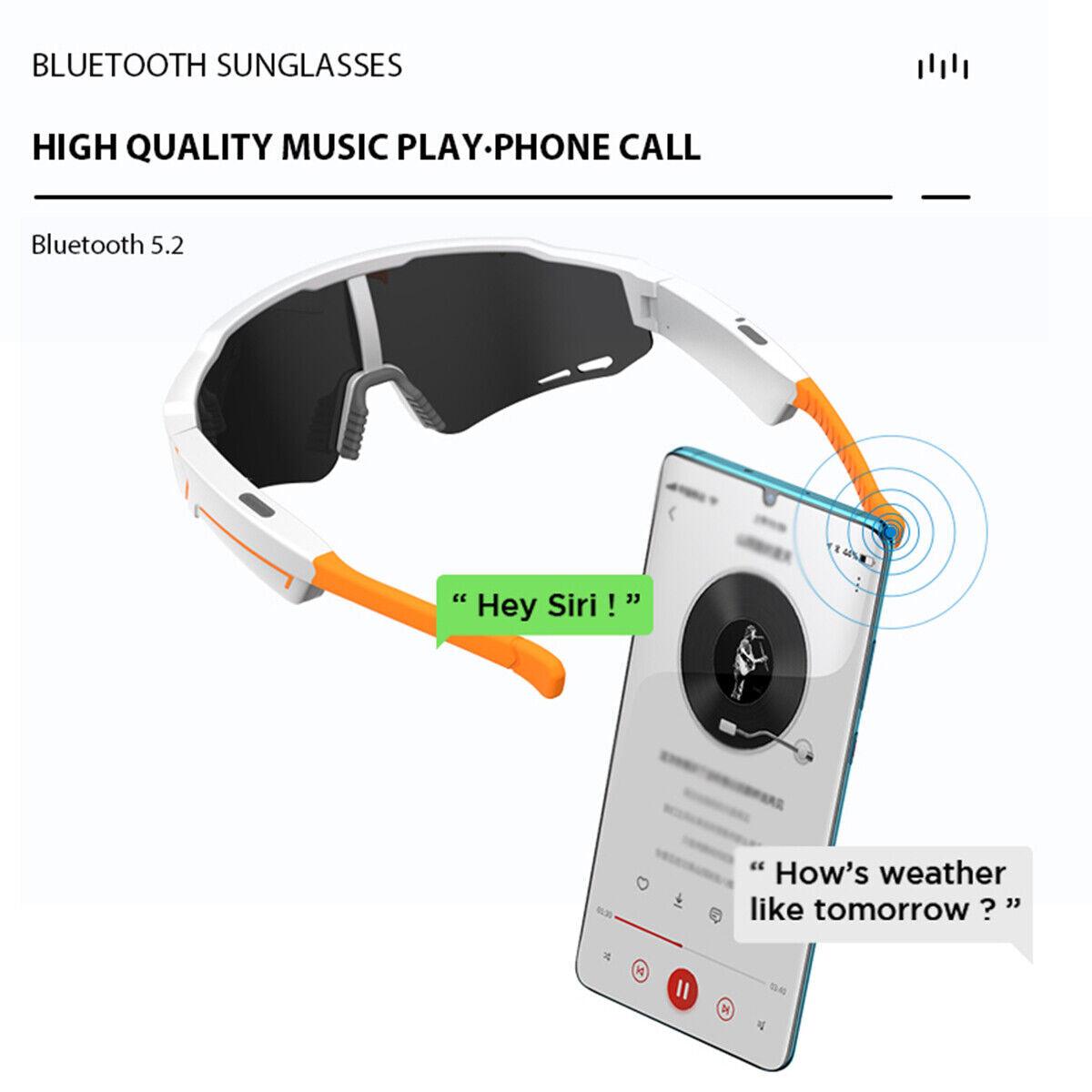 Smart Cycling Glasses - Bluetooth Headset With Sunglass, Cycling Bicycle Smart Glasses Bluetooth Audio Sunglasses / Open Ear Headphones Cycling - Tophatter Daily Deals