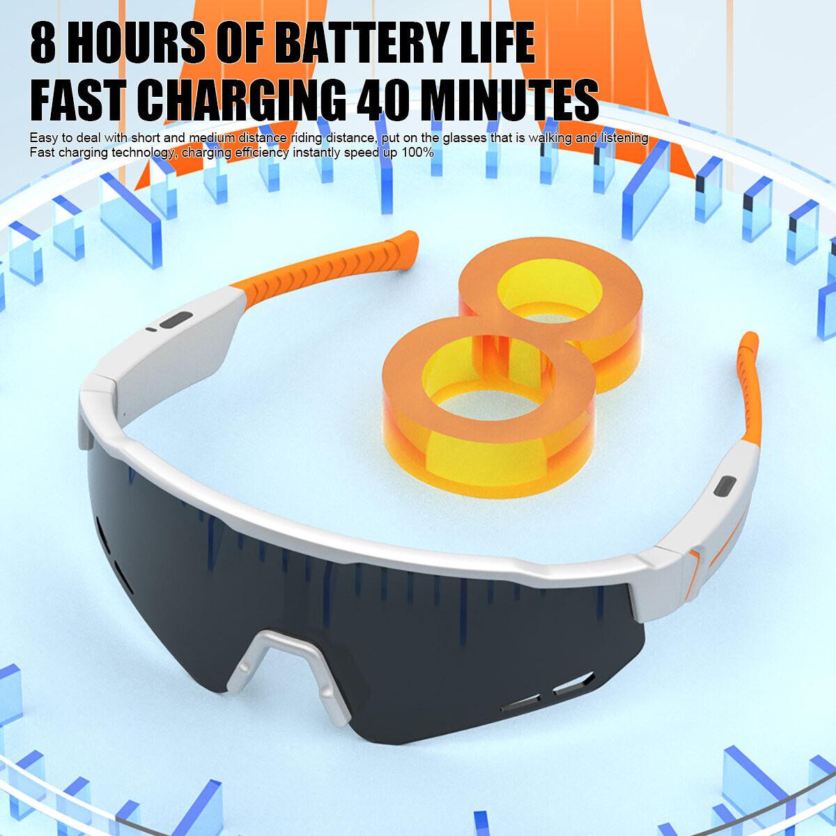Smart Cycling Glasses - Bluetooth Headset With Sunglass, Cycling Bicycle Smart Glasses Bluetooth Audio Sunglasses / Open Ear Headphones Cycling - Tophatter Daily Deals
