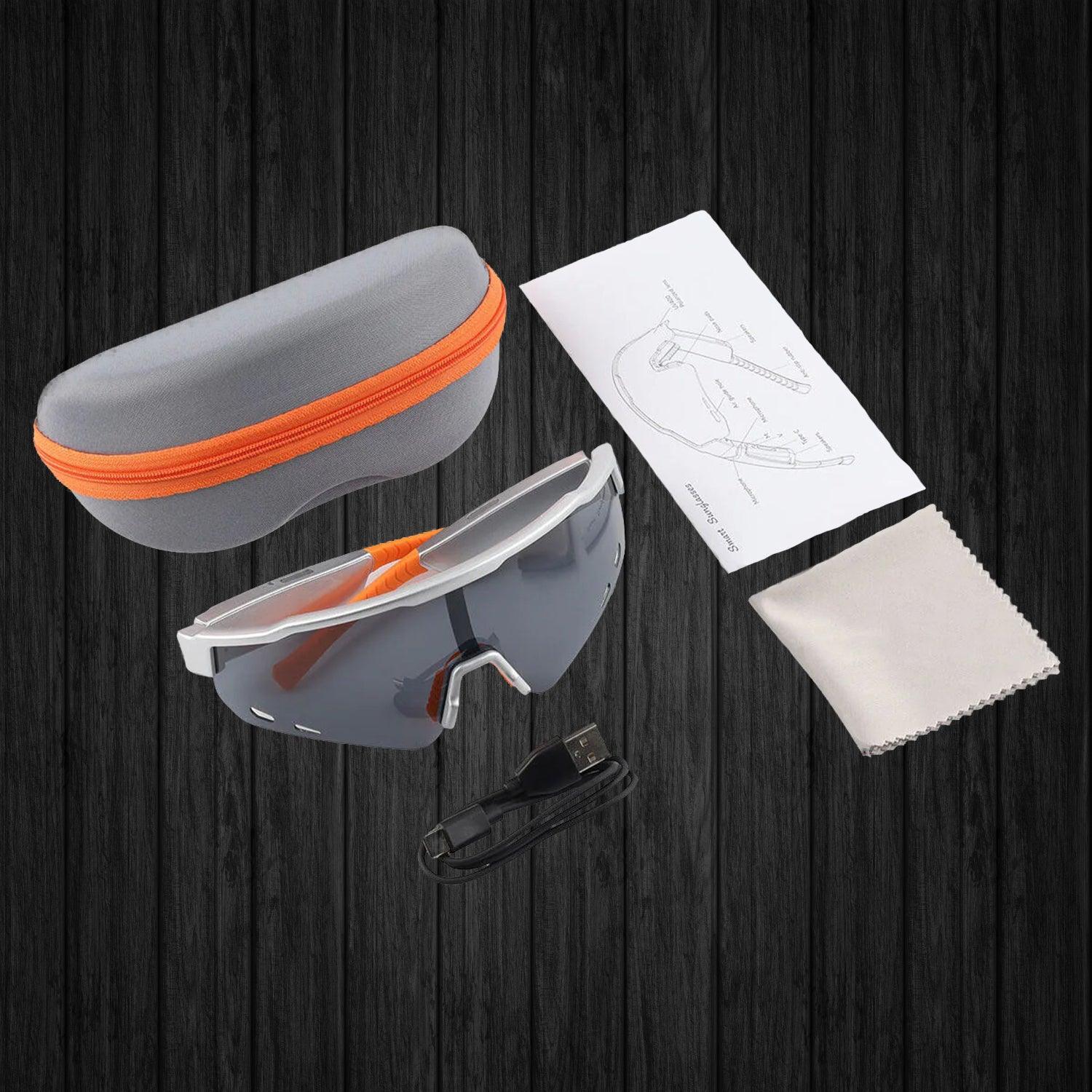 Smart Cycling Glasses - Bluetooth Headset With Sunglass, Cycling Bicycle Smart Glasses Bluetooth Audio Sunglasses / Open Ear Headphones Black Cycling - Tophatter Daily Deals