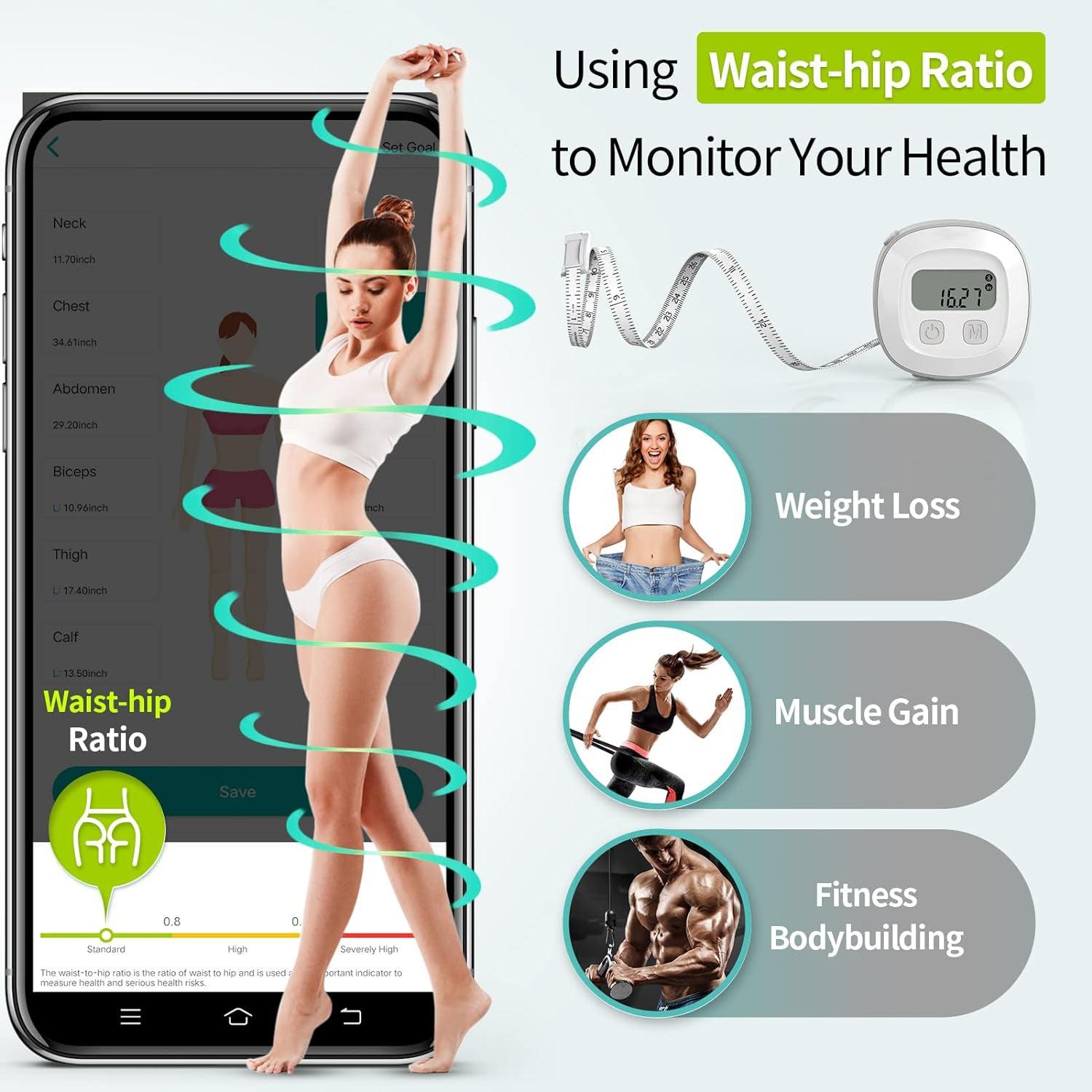 Body Measurements Tape - Body Tape Measure, Tool for Monitoring Body Fat, Measuring Tape for Body Exercise & Fitness - Tophatter Daily Deals