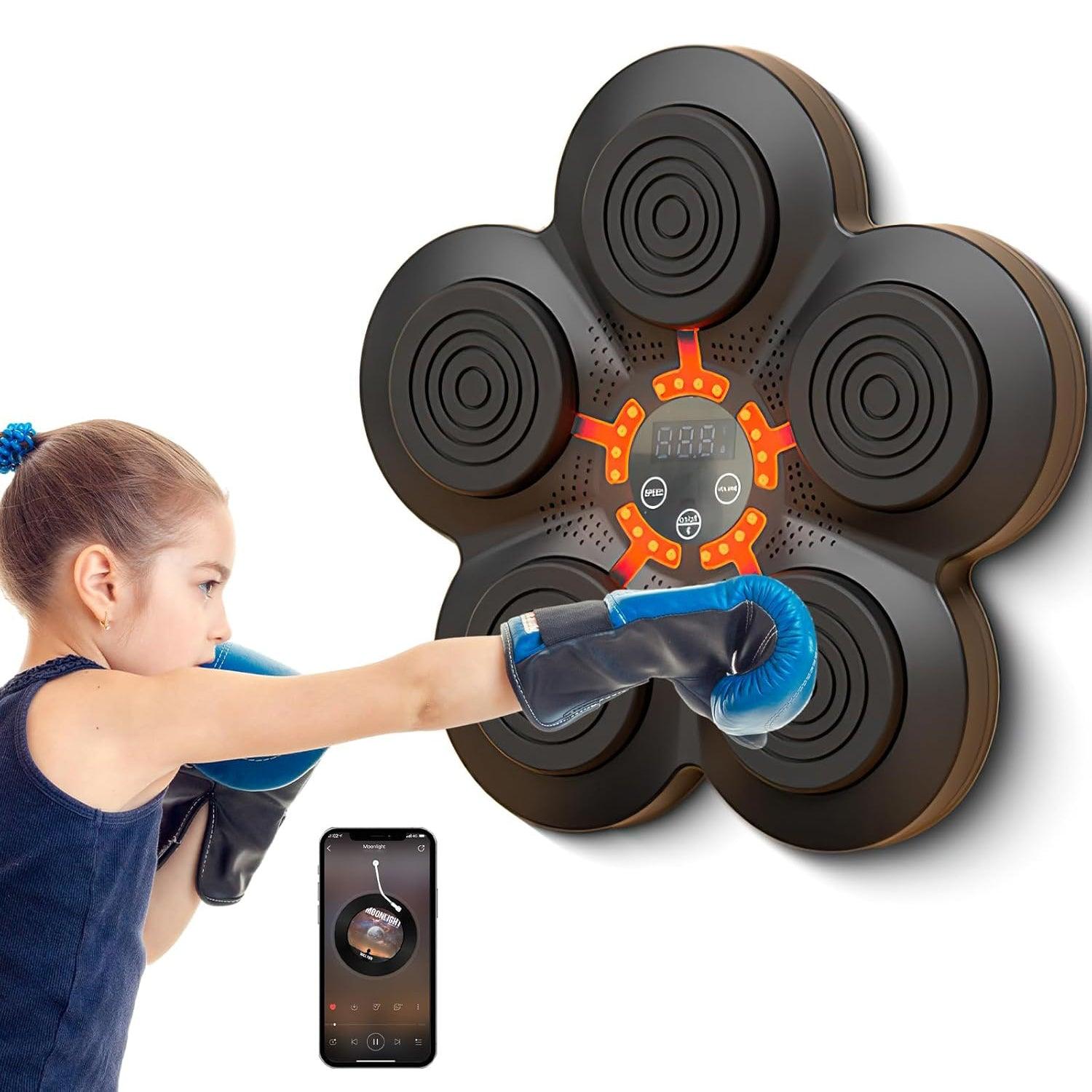 Smart Music Boxing Machine - Boxing Training Target Bluetooth Music Indoor React Exercise Machine W/gloves Design 1 (5 Punch Pad) Exercise & Fitness - Tophatter Daily Deals