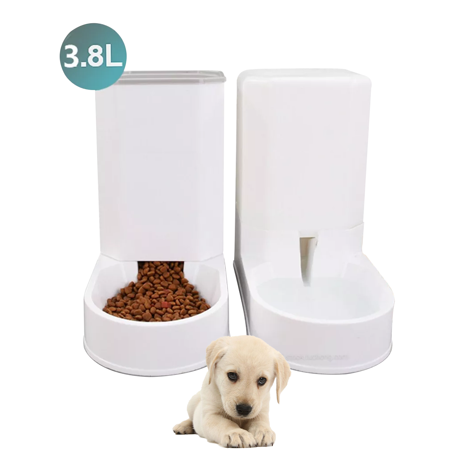 Smart Pet Feeder – 3.8L Automatic Food Dispenser & Water Fountain Drink Bowl for Cats & Dogs Pet Products - Tophatter Daily Deals