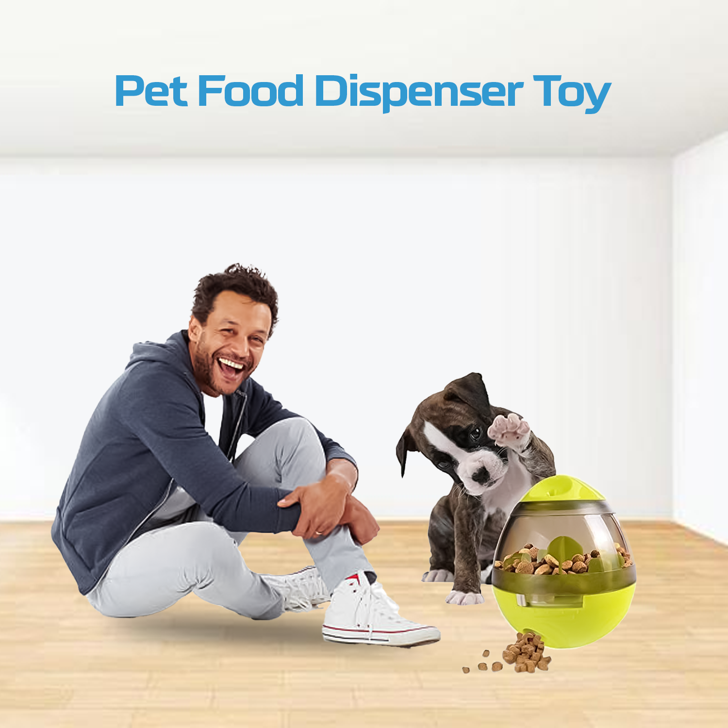 Automatic Dog Food Feeder - Pet Food Ball Interactive Toy Spill Treat Dispensing Bowl Feeder Breaker Cat pet - Tophatter Daily Deals