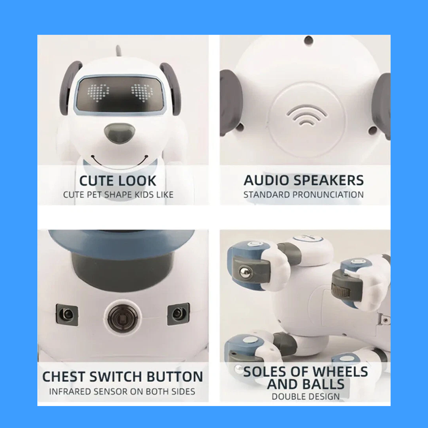 Remote Control Dog Robot – Robotic Puppy Pet Toy with LED Eyes, Music & Dance Modes Electronic - Tophatter Daily Deals