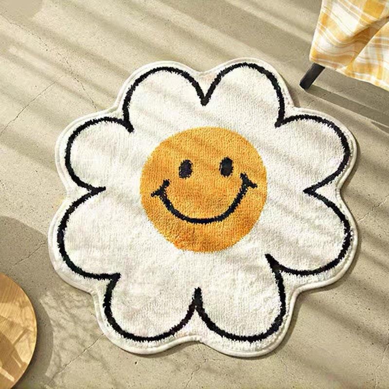 Smiley Daisy Rug Yellow Rugs - Tophatter Daily Deals