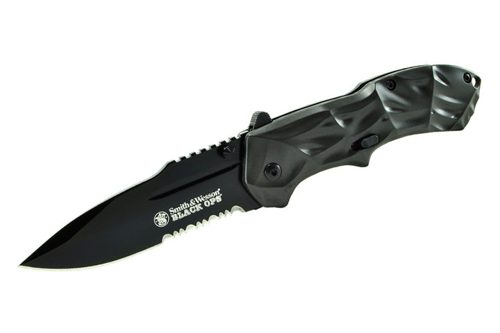 Smith & Wesson Black Ops Pocket Knife w/ Safety Lock (SW-BLOP3S) Tophatter's Spring Assisted Knives Smith & Wesson Black Ops Pocket Knife w/ Safety Lock (SW-BLOP3S) - Tophatter Daily Deals