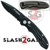 Smith & Wesson Extreme Ops Black Automatic Knife - Serrated SW50BS Knife-Auto - Tophatter Daily Deals
