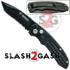 Smith & Wesson Extreme Ops Black Automatic Knife - Tanto Serrated SW50BTS Knife-Auto - Tophatter Daily Deals
