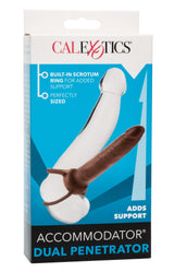 Accommodator Dual Penetrator Brown Anal Dildo with Dual Ring Design > Sex Toys For Men > Penis Sleeves - Tophatter Daily Deals