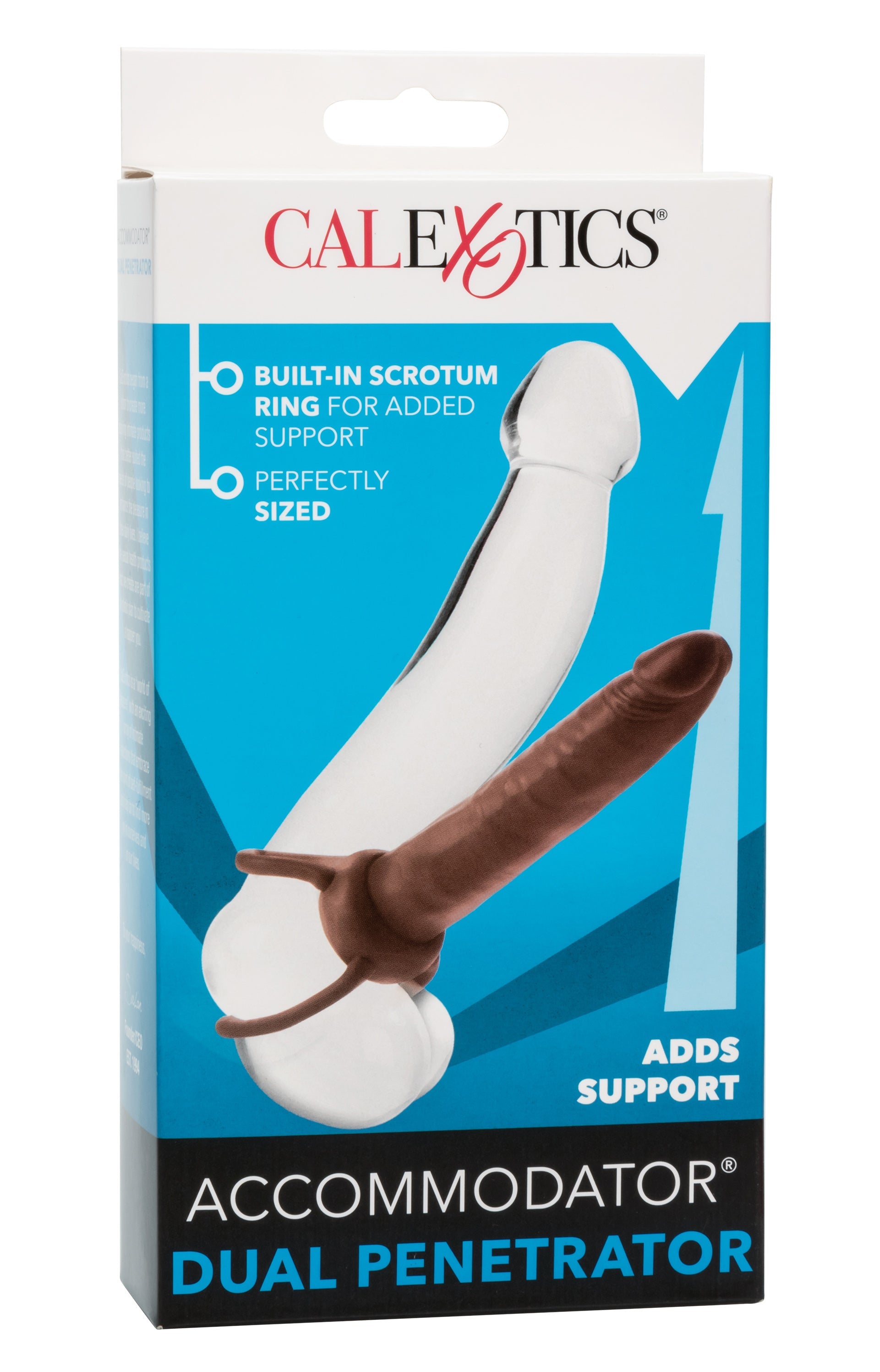 Accommodator Dual Penetrator Brown Anal Dildo with Dual Ring Design > Sex Toys For Men > Penis Sleeves - Tophatter Daily Deals