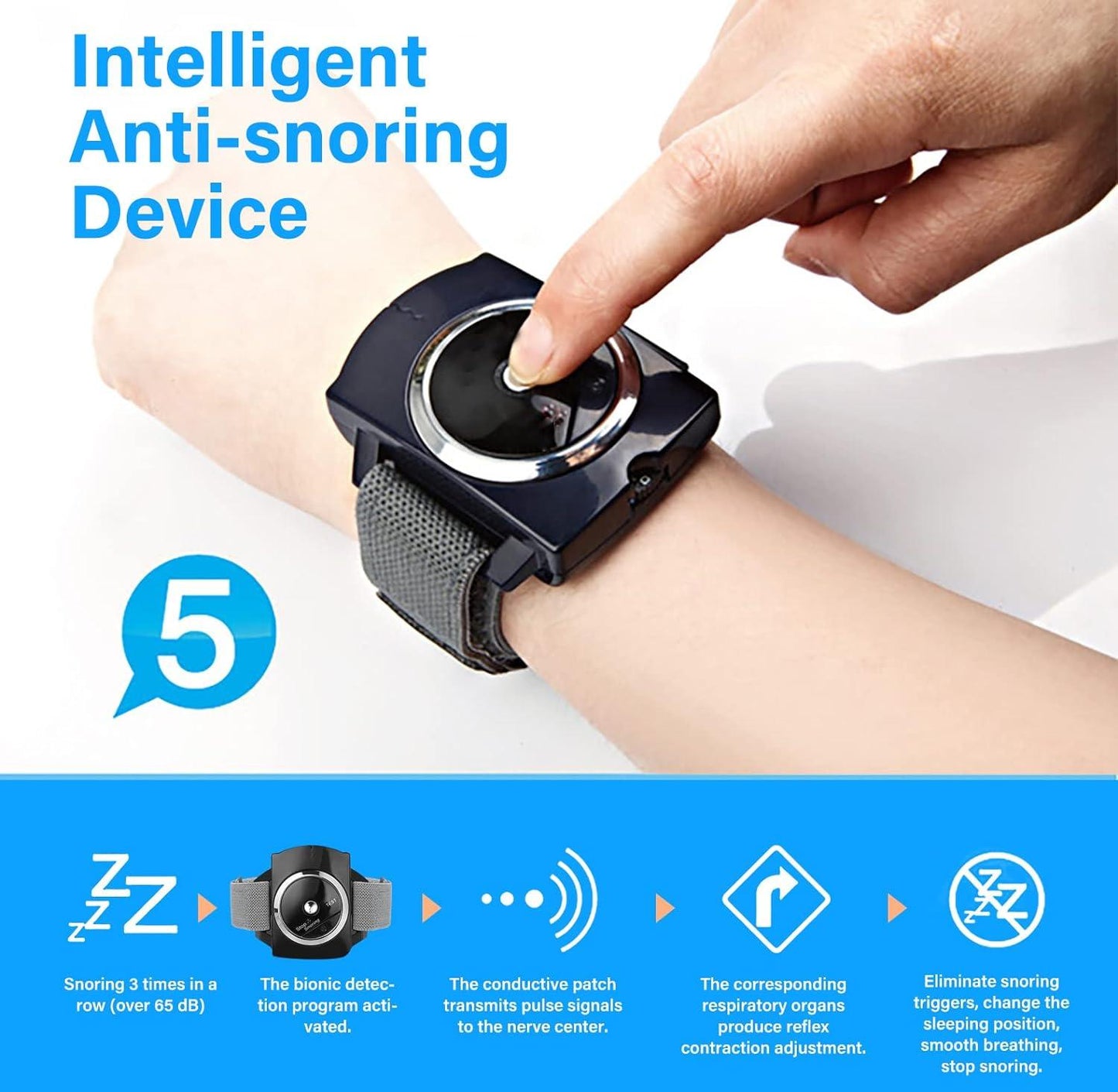 Anti Snore Bracelet - Electronic Anti Snoring Wristband Snore Stopper Watch Device Sleeping Aid Personal Care - Tophatter Daily Deals