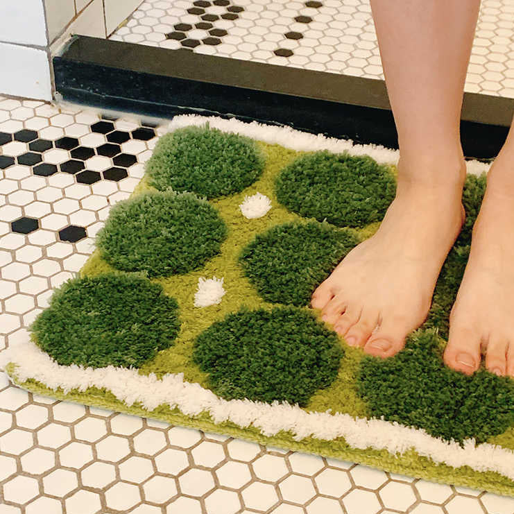Soft Moss Bathroom Mat Bathmat - Tophatter Daily Deals