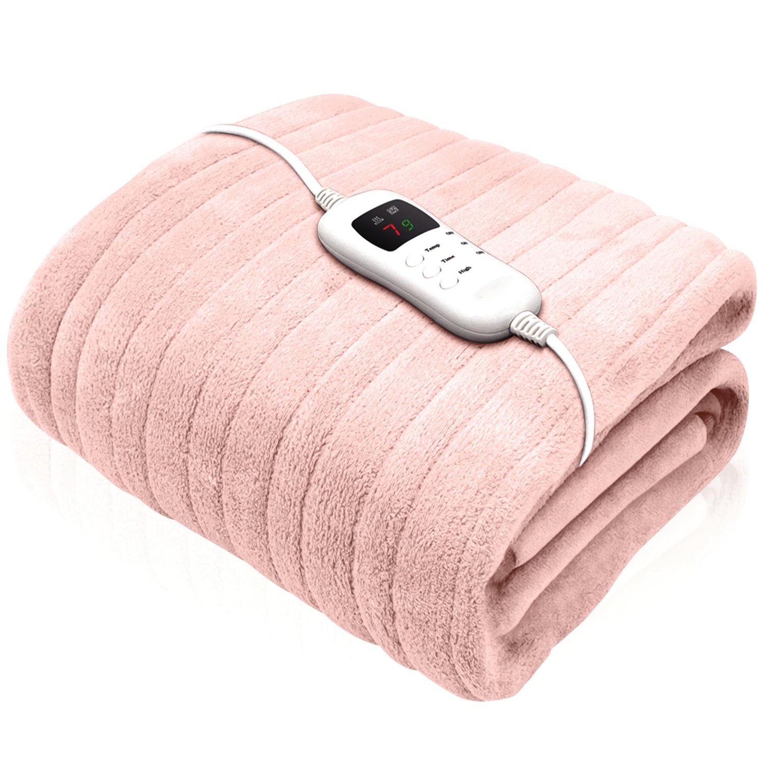 King Size Electric Blankets - 3 Heat Settings Single Double King Size Super Soft Cosy Fleece Blanket Pink - 160 x 120 cm Blankets - Tophatter Daily Deals
