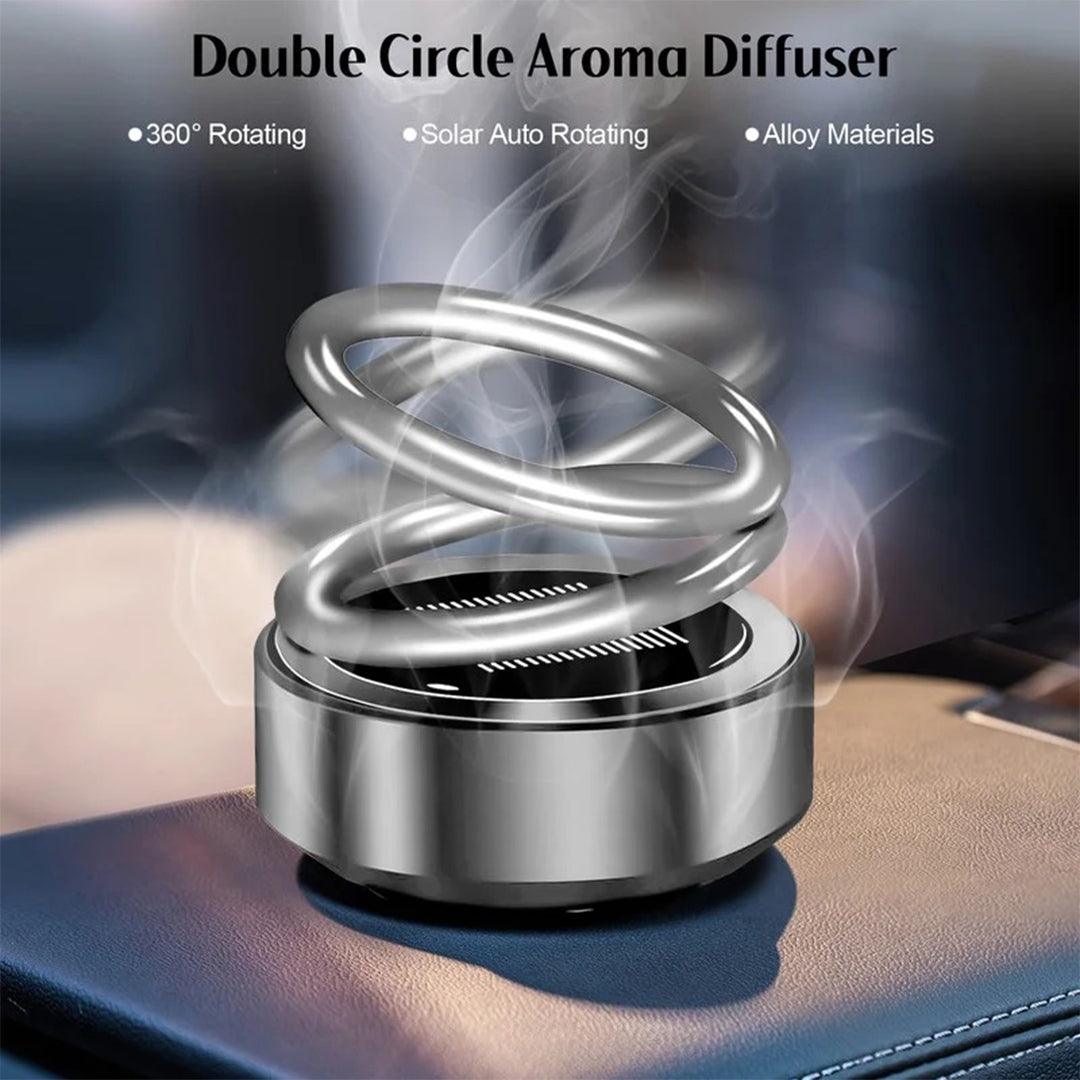 Portable Kinetic Heater - Mini Car Air Fresheners Auto Rotating Double Ring Solar Aromatherapy Perfume Diffuser Car Accessories - Tophatter Daily Deals