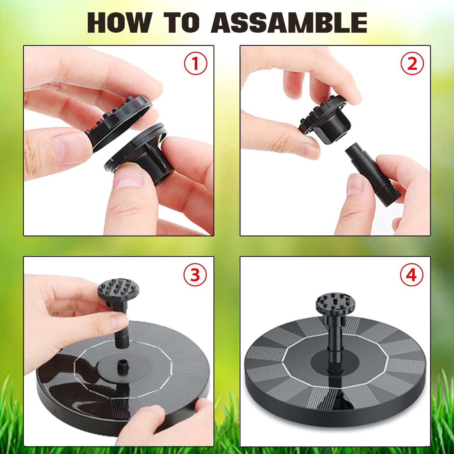 Solar Powered Water Fountain – Eco-Friendly Garden Bird Bath Pump with Panel Solar powered water fountain - Tophatter Daily Deals