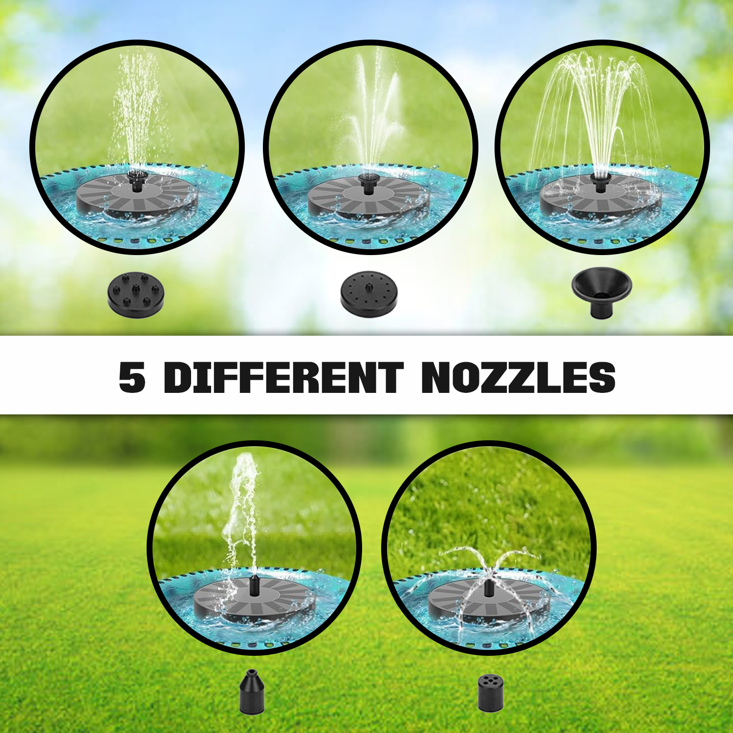 Solar Powered Water Fountain – Eco-Friendly Garden Bird Bath Pump with Panel Solar powered water fountain - Tophatter Daily Deals