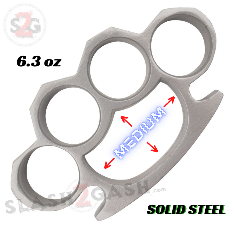 Medium Crown Knuckles Solid Steel Paper Weight - Silver Medium Standard - Silver Belt Buckle - Tophatter Daily Deals