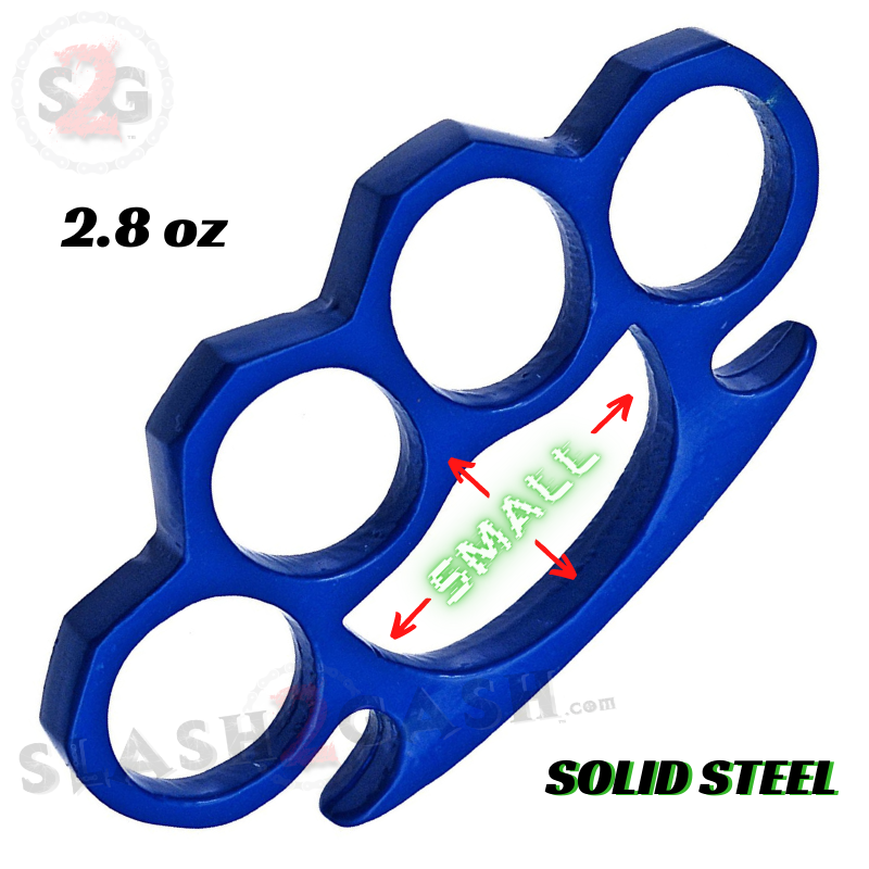 Small Crown Knuckles Solid Steel Paper Weight - Blue Small - Blue Belt Buckle - Tophatter Daily Deals