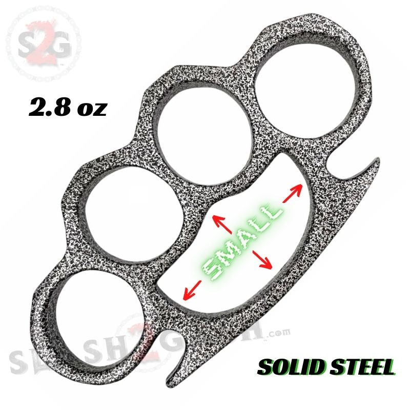 Small Crown Knuckles Solid Steel Paper Weight - Silver (Pitted) Belt Buckle - Tophatter Daily Deals