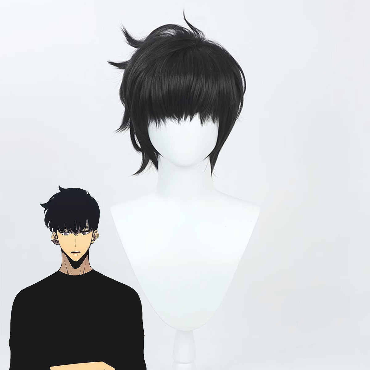 Solo Leveling Anime Sung Jinwoo Black Cosplay Wig Wig - Tophatter Daily Deals