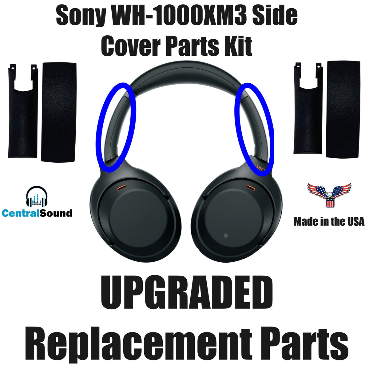 Replacement Side Cover Slider Parts UPGRADE KIT for Sony WH-1000XM3 WH1000XM3 Headphones Audio Accessories - Tophatter Daily Deals