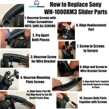 Replacement Side Cover Slider Parts UPGRADE KIT for Sony WH-1000XM3 WH1000XM3 Headphones Audio Accessories - Tophatter Daily Deals