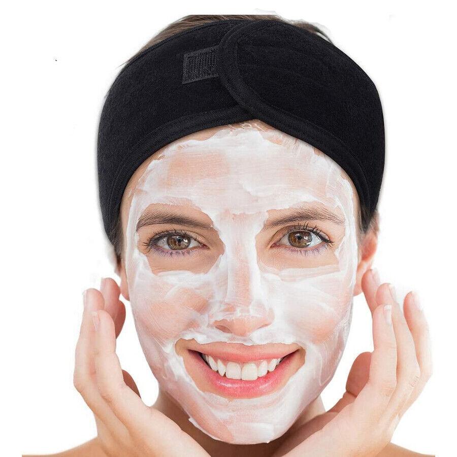 Spa Facial Headband - Make up Hair Band Terry Cloth Headband Stretch Towel for Sport Yoga Shower Black Health & Beauty - Tophatter Daily Deals