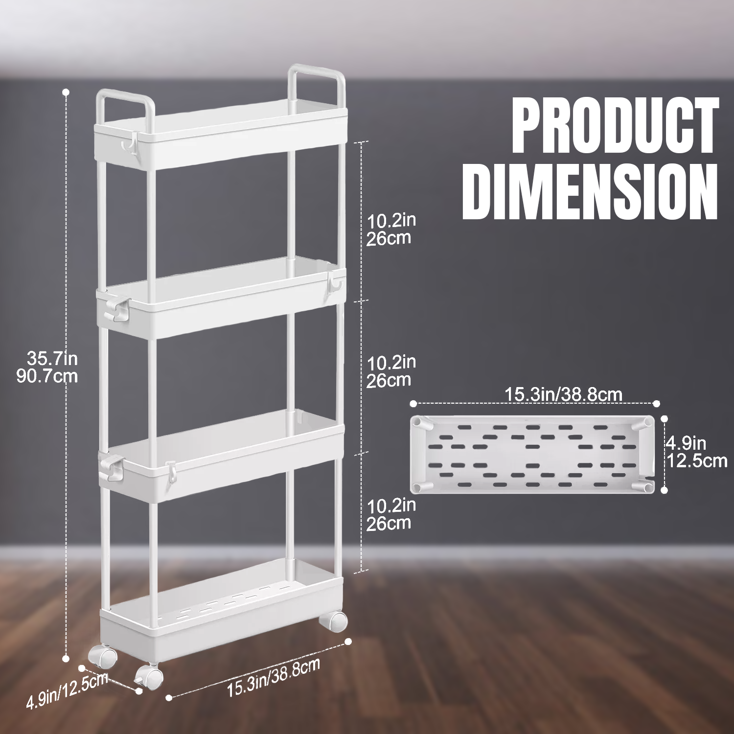 Kitchen Storage Trolley – Adjustable 4 Tier Cart with Baskets Utility Vegetable Mobile Rack Kitchen - Tophatter Daily Deals