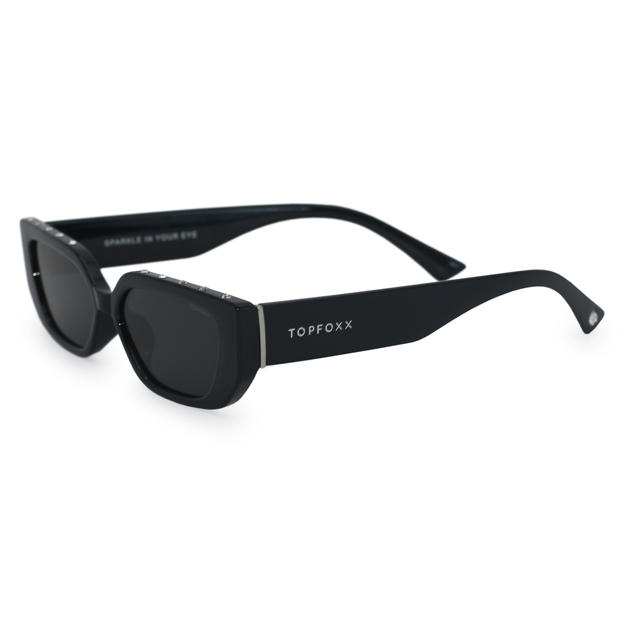 TopFoxx Sparkle In Your Eye - Women's Black Sunglasses Black OS Sunglasses - Tophatter Daily Deals