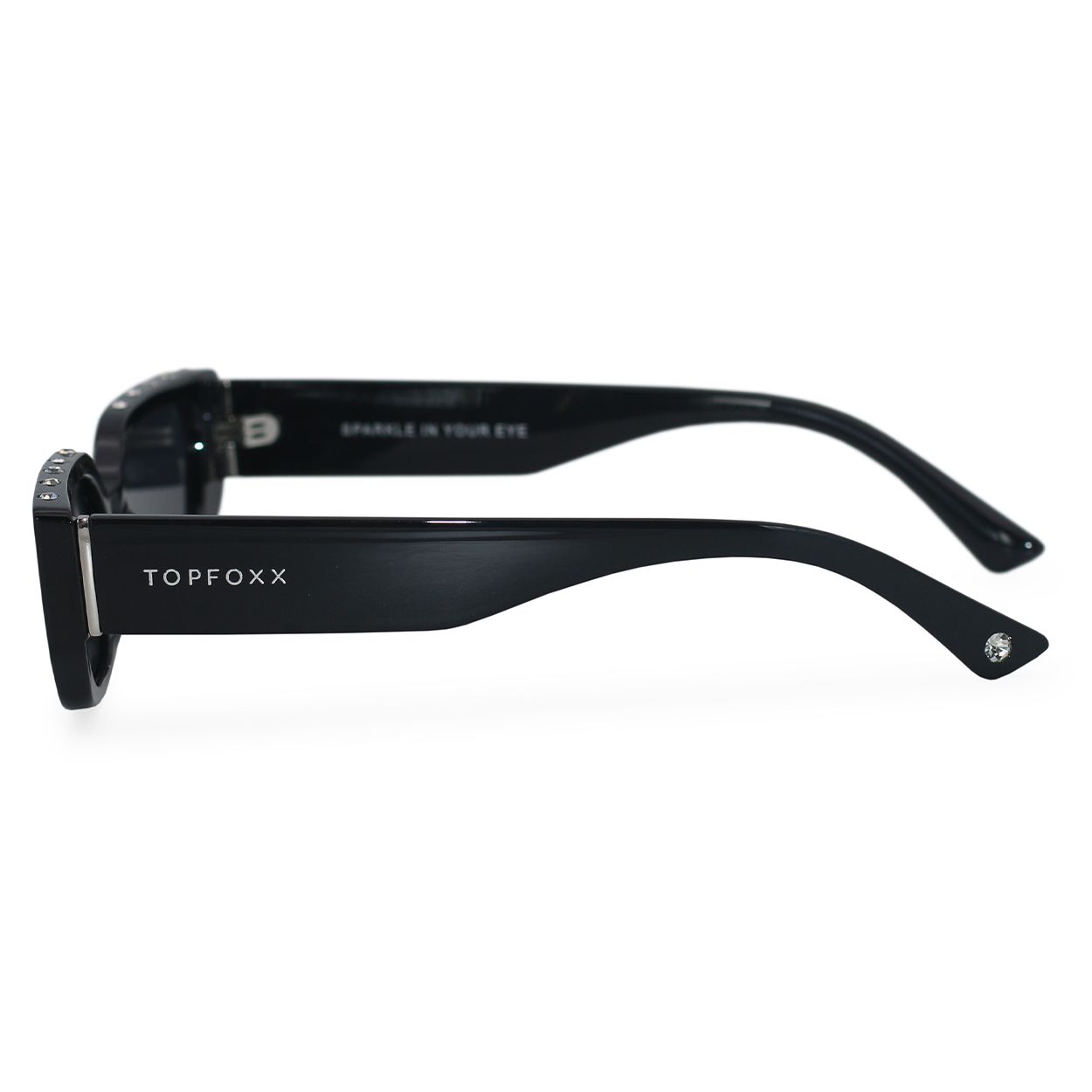 TopFoxx Sparkle In Your Eye - Women's Black Sunglasses Sunglasses - Tophatter Daily Deals