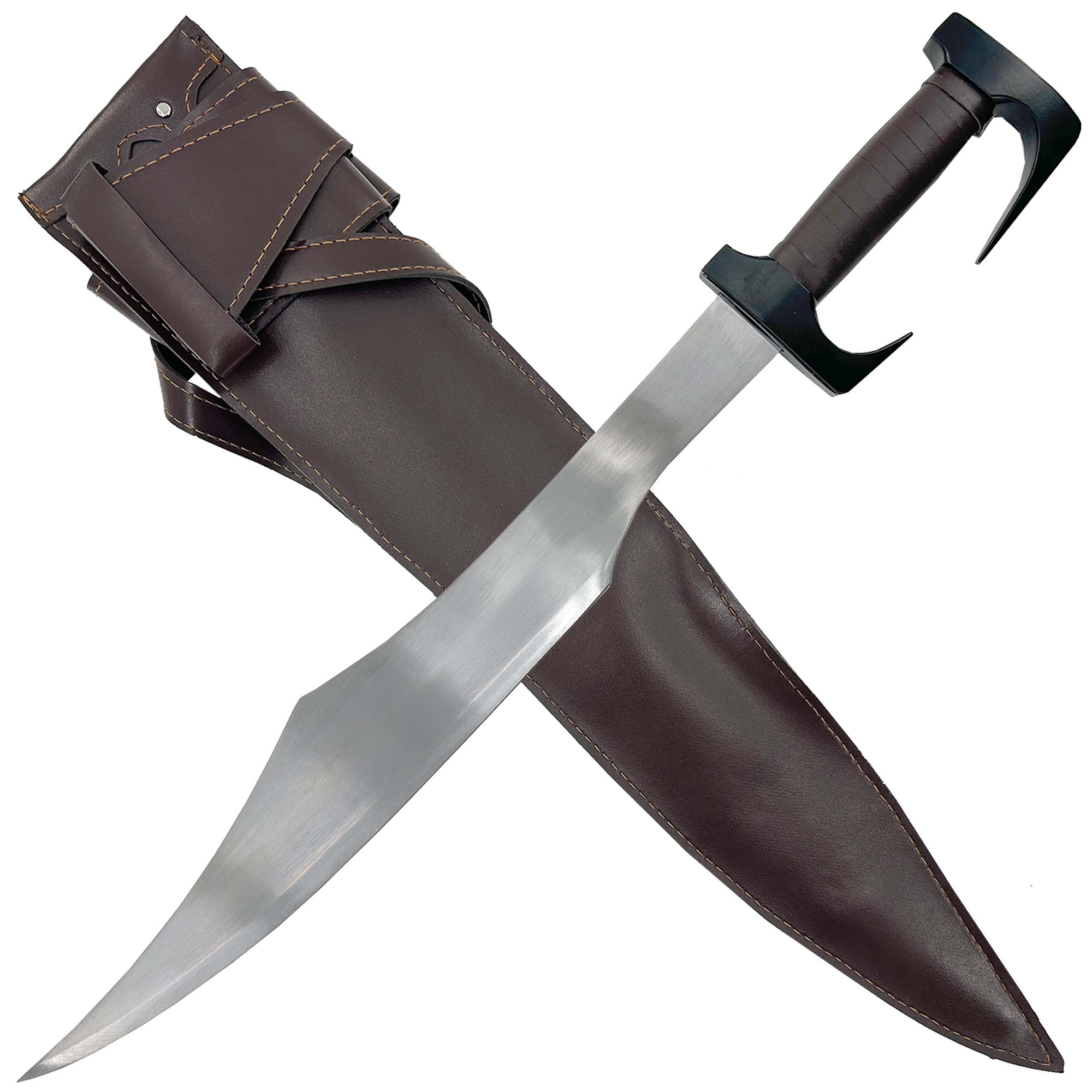 Spartan Legendary Sword with Leather Sheath and Metal Guard Swords - Tophatter Daily Deals