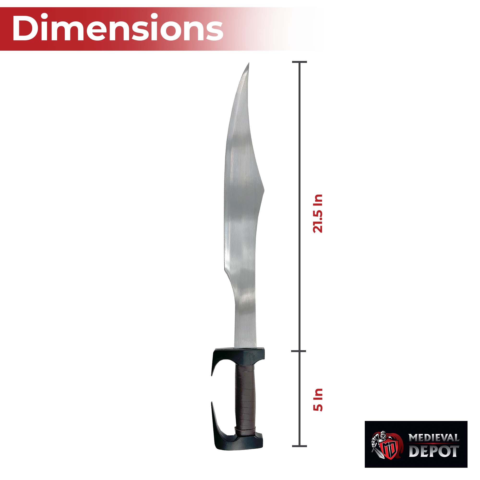 Spartan Legendary Sword with Leather Sheath and Metal Guard Swords - Tophatter Daily Deals