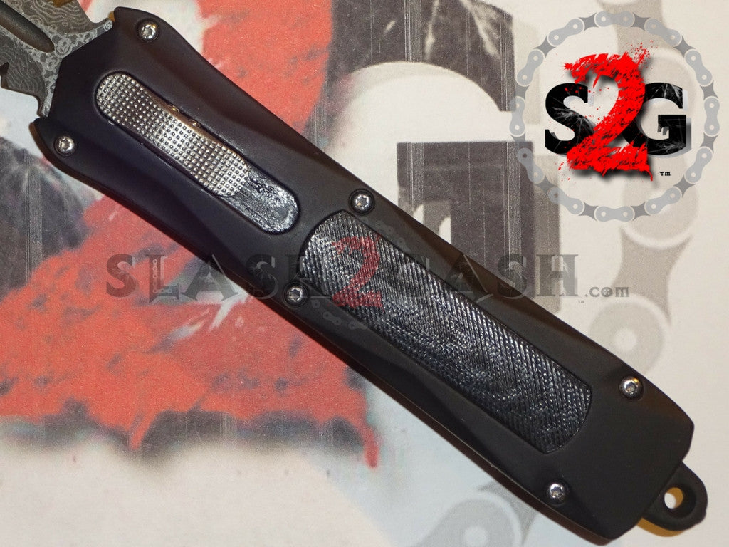 S2G Tactical Spartan D/A OTF Automatic Knife - Damascus Spear Serrated Knife-OTF - Tophatter Daily Deals