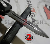 S2G Tactical Spartan D/A OTF Automatic Knife - Damascus Spear Serrated Serrated - Silver Hardware Knife-OTF - Tophatter Daily Deals