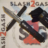 S2G Tactical Spartan D/A OTF Automatic Knife - Damascus Tanto Serrated Knife-OTF - Tophatter Daily Deals