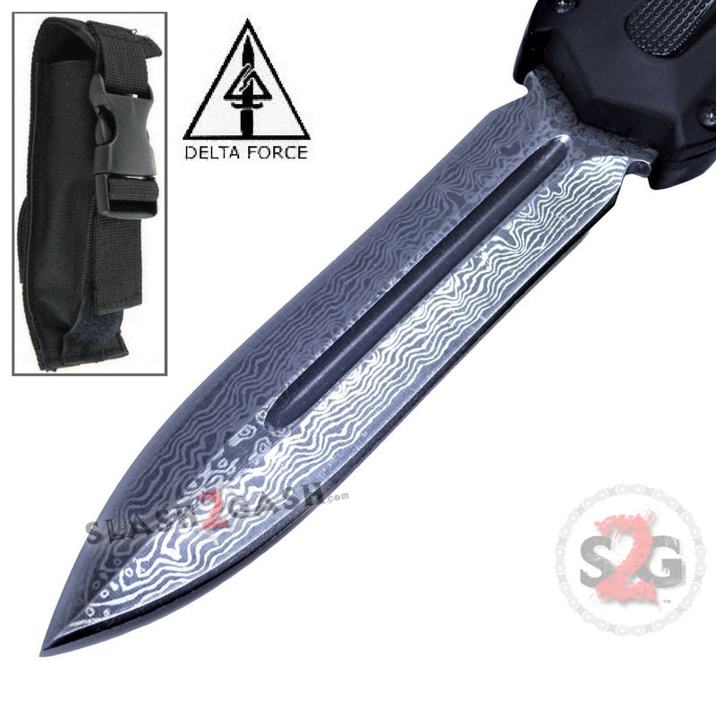 S2G Tactical Spartan D/A OTF Automatic Knife - Damascus Spear Serrated Knife-OTF - Tophatter Daily Deals