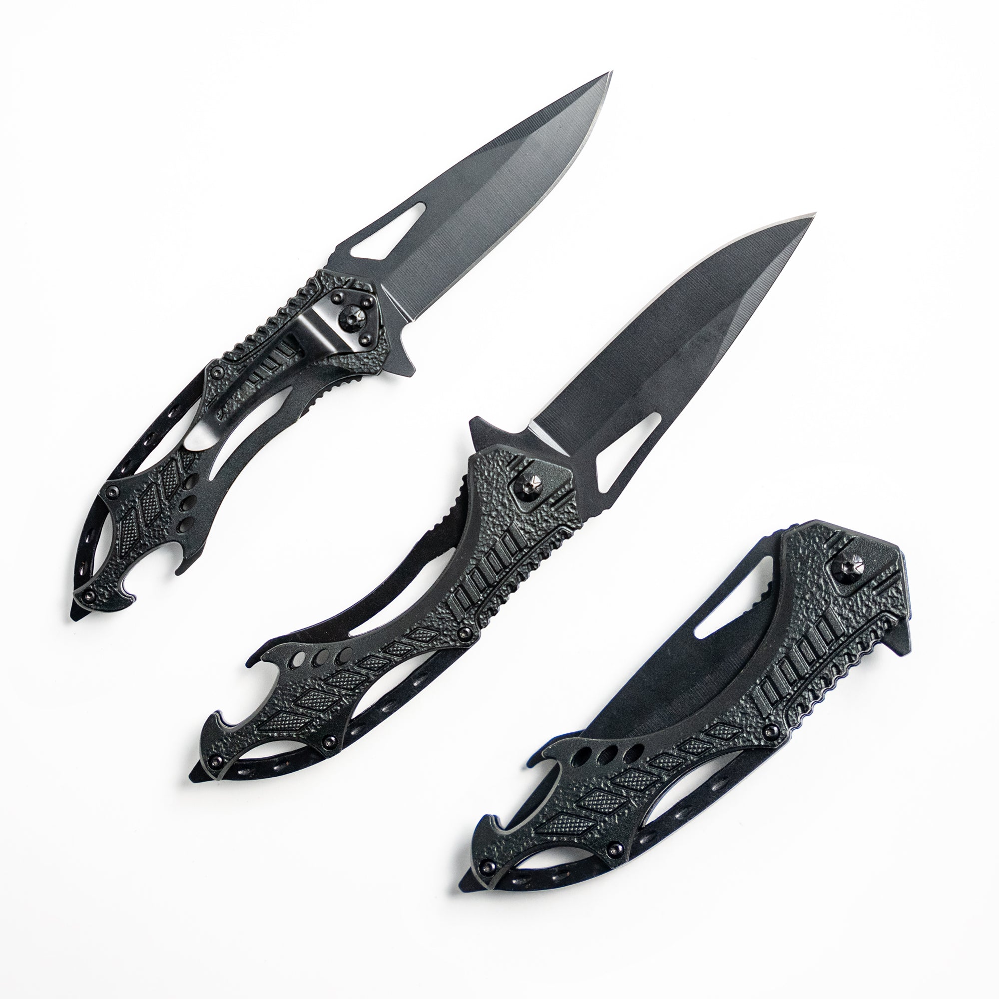 Fire and Steel - Spear Point Folding Knife Black Fire and Steel Exclusive - Tophatter Daily Deals