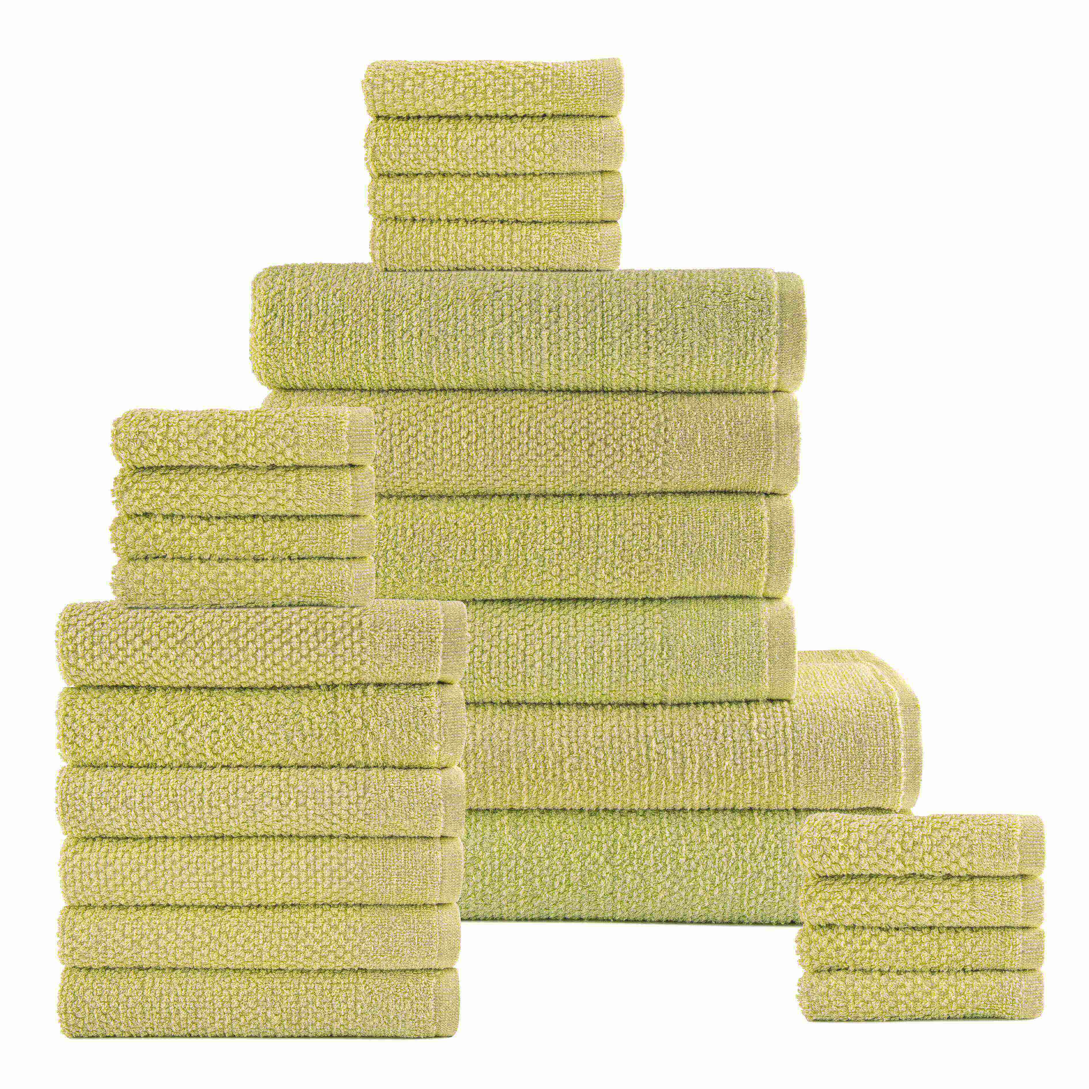 Dan River 24 Piece Popcorn Cotton Bath Towel Set Spearmint Bath Towel - Tophatter Daily Deals