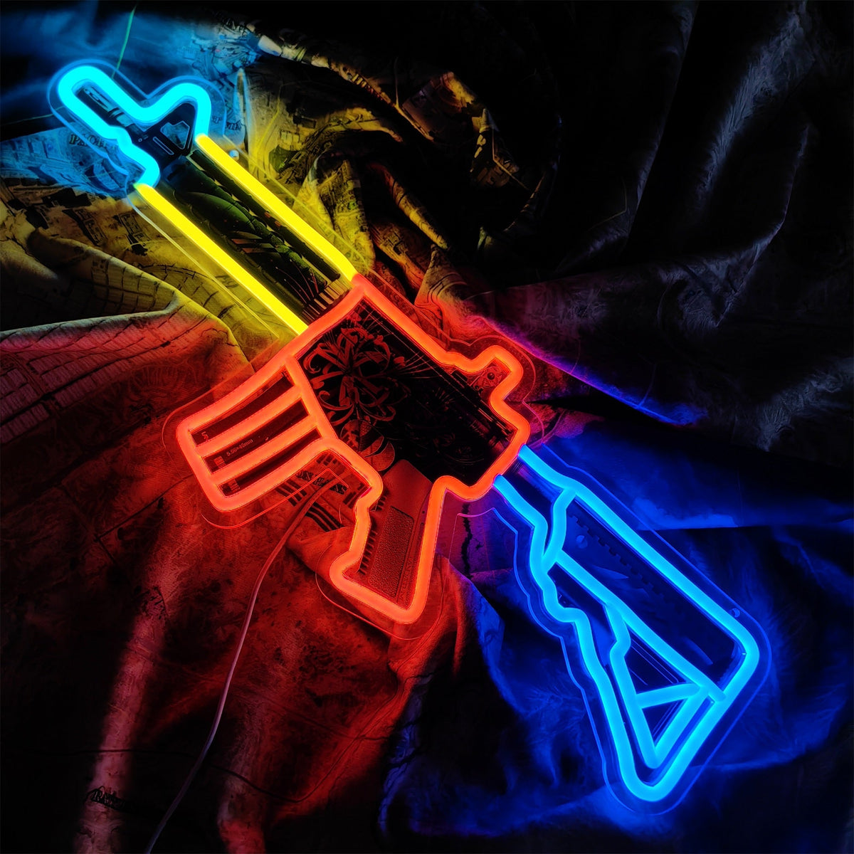 M4A4 Spider Lily Color Rifle Neon Light Wall Decor - Tophatter Daily Deals
