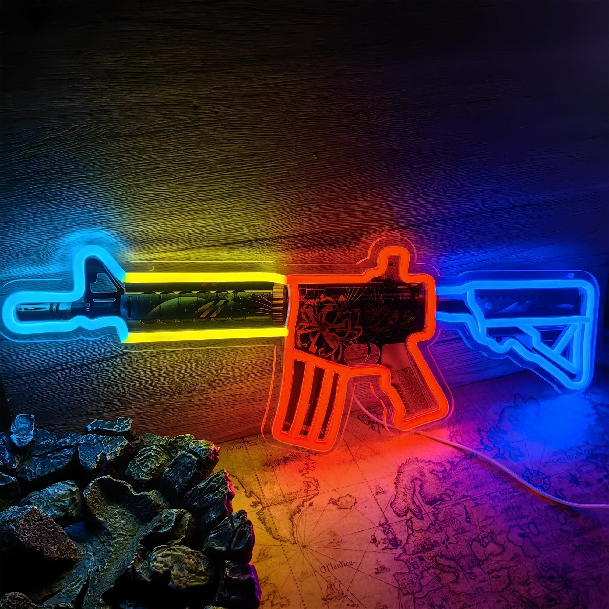 M4A4 Spider Lily Color Rifle Neon Light Wall Decor - Tophatter Daily Deals
