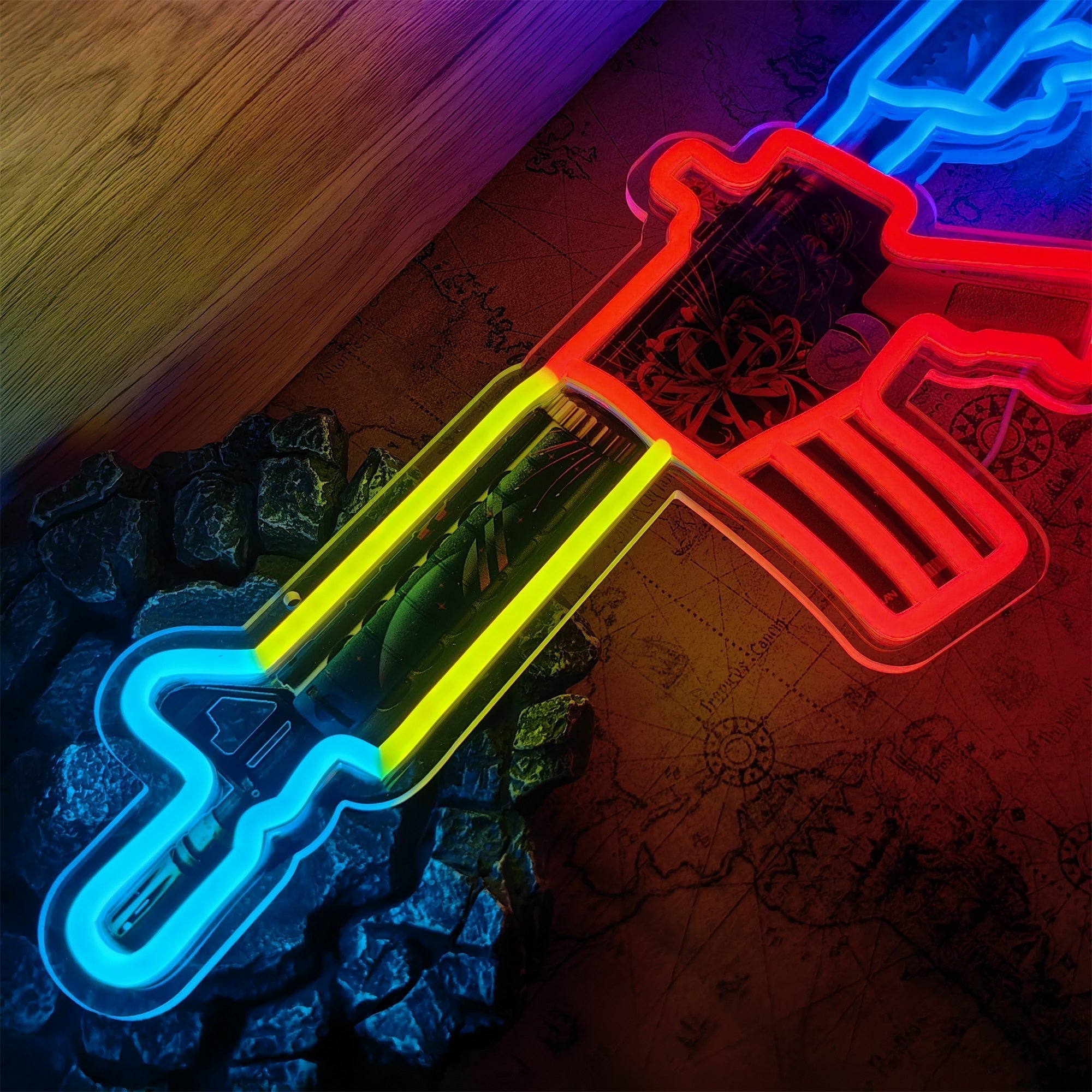 M4A4 Spider Lily Color Rifle Neon Light Wall Decor - Tophatter Daily Deals