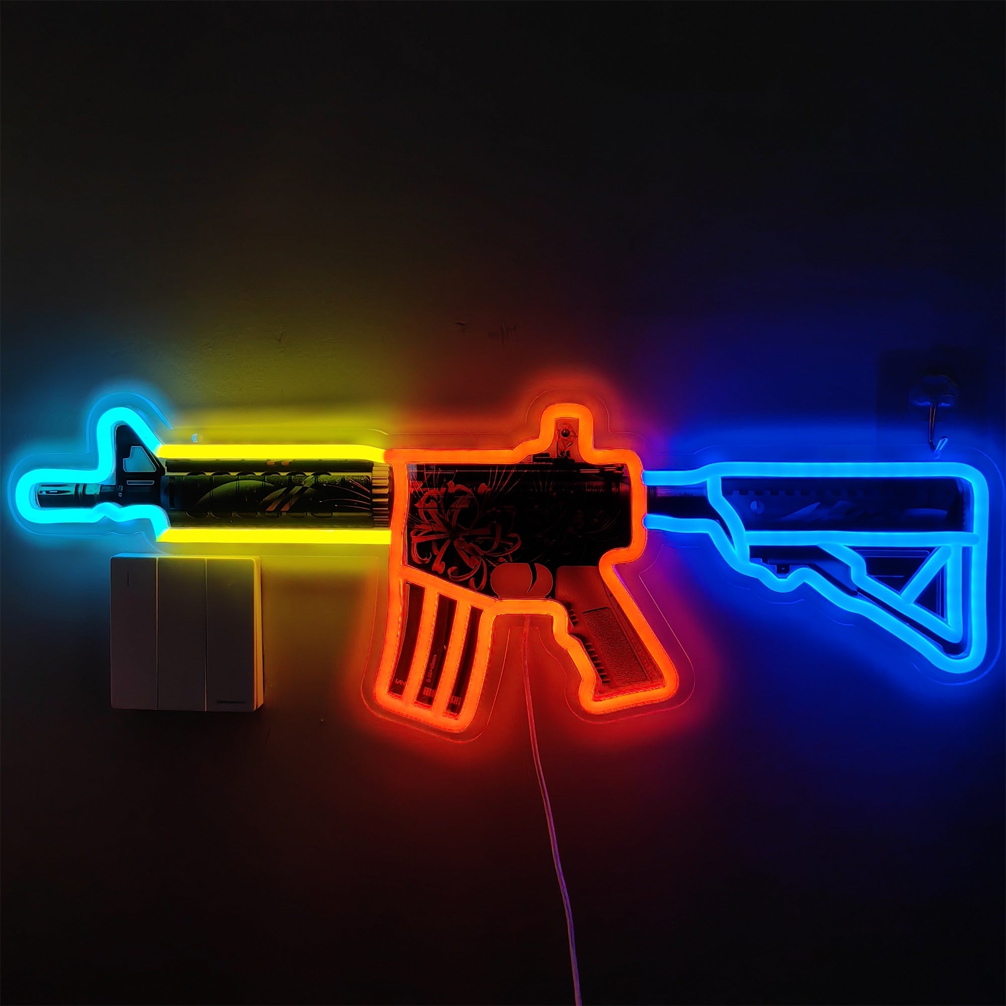 M4A4 Spider Lily Color Rifle Neon Light Wall Decor - Tophatter Daily Deals