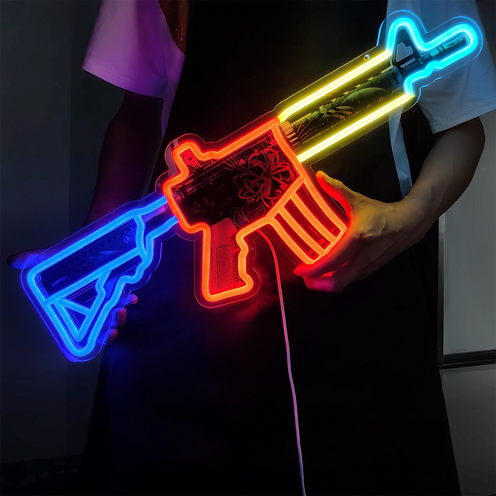 M4A4 Spider Lily Color Rifle Neon Light Wall Decor - Tophatter Daily Deals