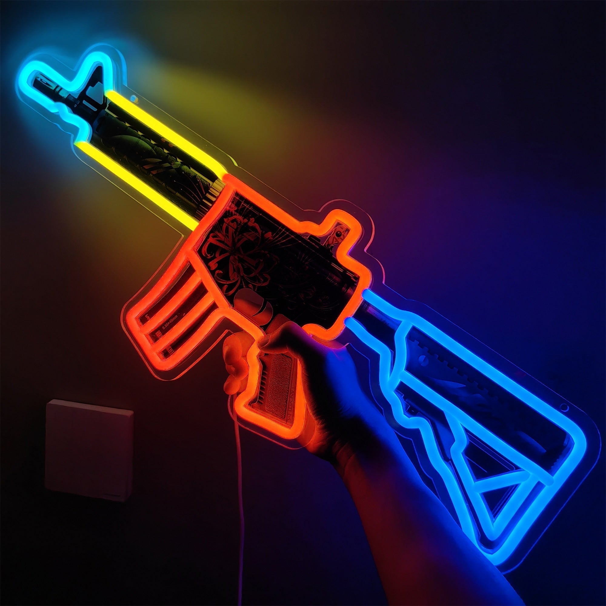 M4A4 Spider Lily Color Rifle Neon Light Wall Decor - Tophatter Daily Deals